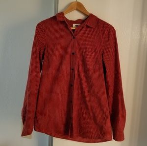Red button down